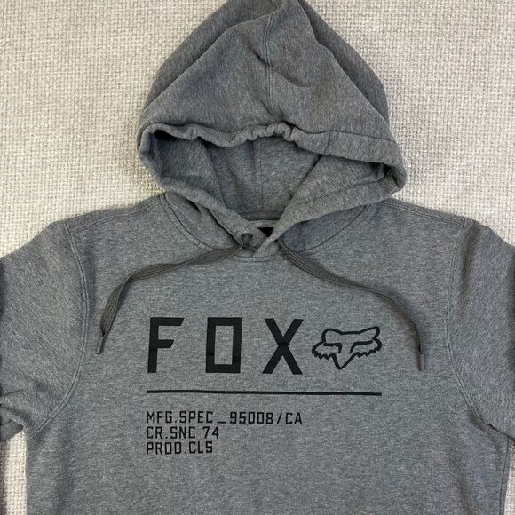 Fox Racing Hoodie Sweatshirt Pullover Motocross Men's Medium Gray Spell Out Y2K - Picture 2 of 10